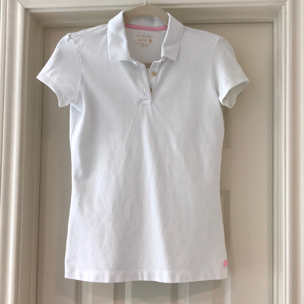 EUC Luxletic. Golf polo. Gold buttons.